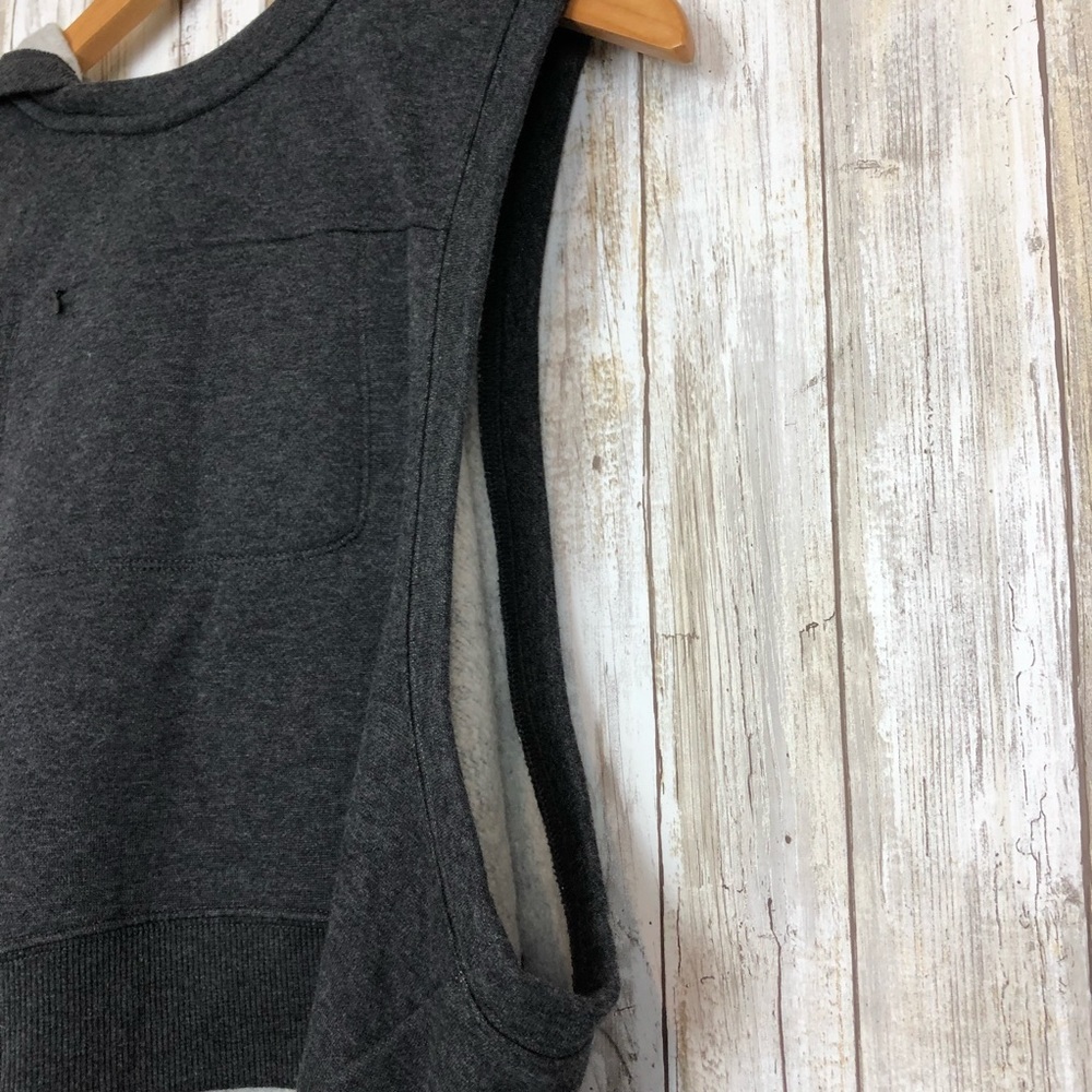 Joy Lab Sleeveless Hoodie Fleece Lined Hi Lo Style - Picture 4 of 8